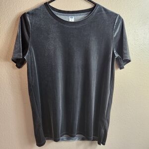 Old Navy Womens |XS| Gray Velvet Relaxed Fit SS Crewneck Top